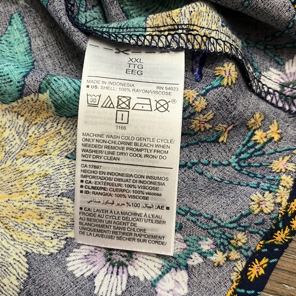 Old Navy navy floral print long sleeve blouse top Size XXL - Picture 14 of 17